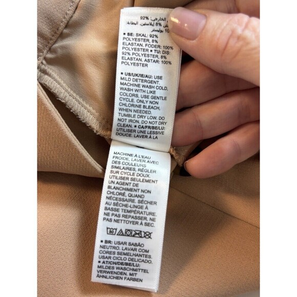 Amazon The Drop Wyatt Pleated Pants Trousers Praline Peach Gold Medium Wide Leg - Picture 9 of 11